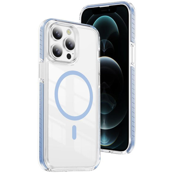Funda para teléfono híbrida de TPU y acrílico magnético transparente Crystal Shield, For iPhone 14 Plus, For iPhone 14 / 13, For iPhone 14 Pro, For iPhone 14 Pro Max, For iPhone 13 Pro Max, For iPhone 13 Pro, For iPhone 12 / 12 Pro, For iPhone 12 Pro Max