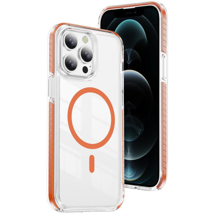 Funda para teléfono híbrida de TPU y acrílico magnético transparente Crystal Shield, For iPhone 14 Plus, For iPhone 14 / 13, For iPhone 14 Pro, For iPhone 14 Pro Max, For iPhone 13 Pro Max, For iPhone 13 Pro, For iPhone 12 / 12 Pro, For iPhone 12 Pro Max