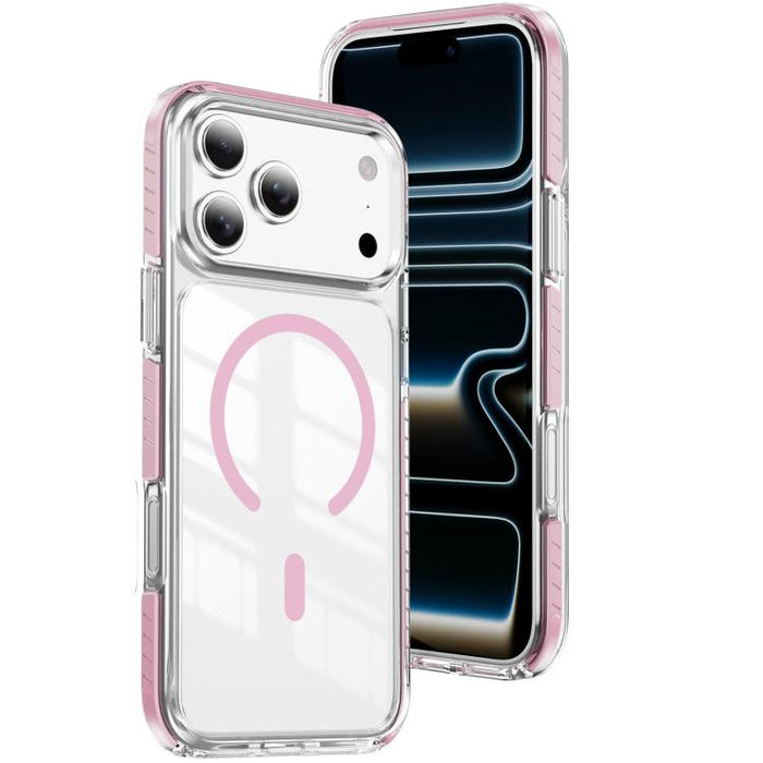 Funda para teléfono híbrida de TPU y acrílico magnético transparente Crystal Shield, For iPhone 17 Pro Max, For iPhone 17 Pro, For iPhone 17, For iPhone Air, For iPhone 16 Pro Max, For iPhone 16 Pro, For iPhone 16 Plus, For iPhone 16                   ...