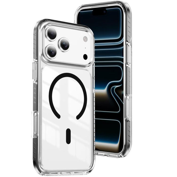 Funda para teléfono híbrida de TPU y acrílico magnético transparente Crystal Shield, For iPhone 17 Pro Max, For iPhone 17 Pro, For iPhone 17, For iPhone Air, For iPhone 16 Pro Max, For iPhone 16 Pro, For iPhone 16 Plus, For iPhone 16                   ...