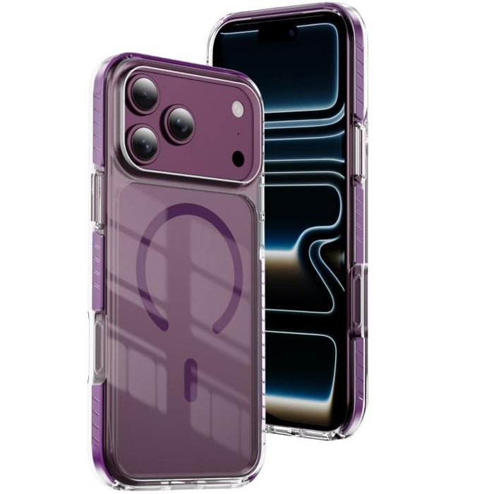 Funda para teléfono híbrida de TPU y acrílico magnético transparente Crystal Shield, For iPhone 17 Pro Max, For iPhone 17 Pro, For iPhone 17, For iPhone Air, For iPhone 16 Pro Max, For iPhone 16 Pro, For iPhone 16 Plus, For iPhone 16                   ...