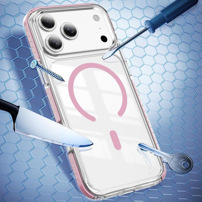 Funda para teléfono híbrida de TPU y acrílico magnético transparente Crystal Shield, For iPhone 17 Pro Max, For iPhone 17 Pro, For iPhone 17, For iPhone Air, For iPhone 16 Pro Max, For iPhone 16 Pro, For iPhone 16 Plus, For iPhone 16                   ...