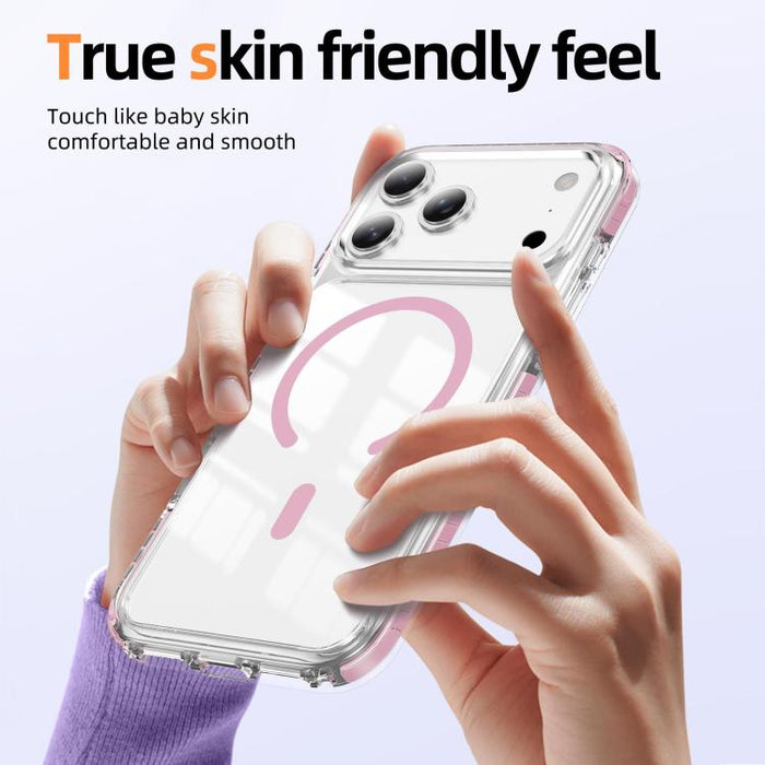 Funda para teléfono híbrida de TPU y acrílico magnético transparente Crystal Shield, For iPhone 17 Pro Max, For iPhone 17 Pro, For iPhone 17, For iPhone Air, For iPhone 16 Pro Max, For iPhone 16 Pro, For iPhone 16 Plus, For iPhone 16                   ...
