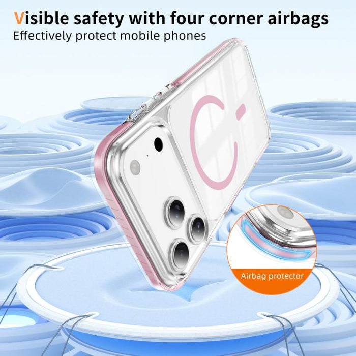 Funda para teléfono híbrida de TPU y acrílico magnético transparente Crystal Shield, For iPhone 17 Pro Max, For iPhone 17 Pro, For iPhone 17, For iPhone Air, For iPhone 16 Pro Max, For iPhone 16 Pro, For iPhone 16 Plus, For iPhone 16                   ...