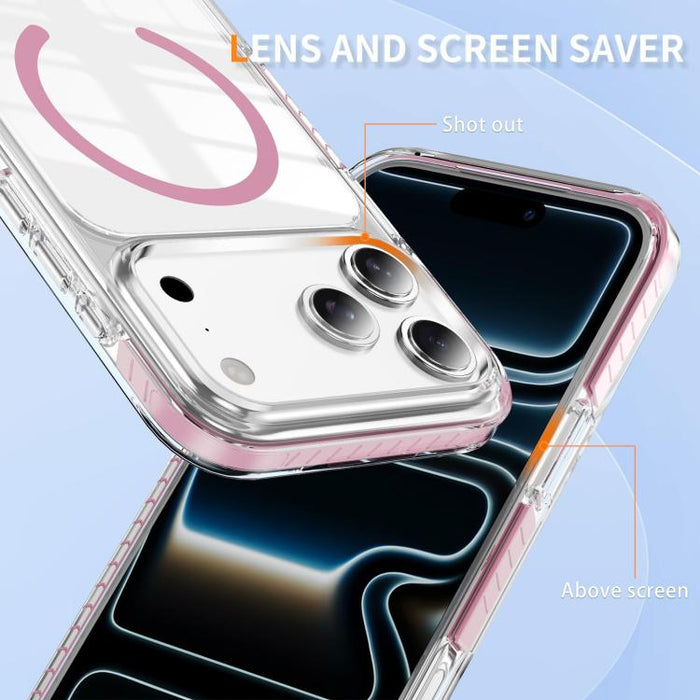 Funda para teléfono híbrida de TPU y acrílico magnético transparente Crystal Shield, For iPhone 17 Pro Max, For iPhone 17 Pro, For iPhone 17, For iPhone Air, For iPhone 16 Pro Max, For iPhone 16 Pro, For iPhone 16 Plus, For iPhone 16                   ...