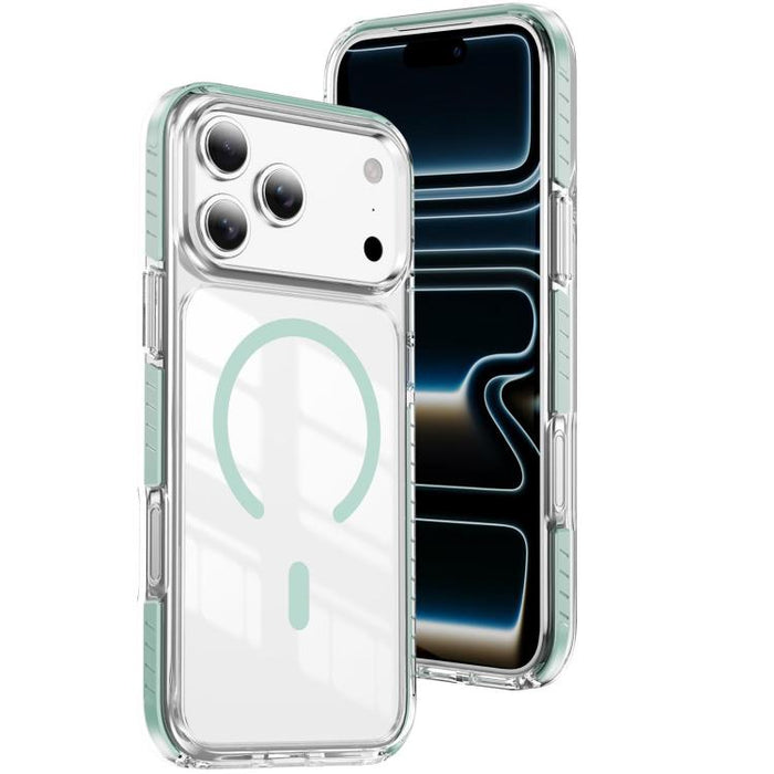 Funda para teléfono híbrida de TPU y acrílico magnético transparente Crystal Shield, For iPhone 17 Pro Max, For iPhone 17 Pro, For iPhone 17, For iPhone Air, For iPhone 16 Pro Max, For iPhone 16 Pro, For iPhone 16 Plus, For iPhone 16                   ...
