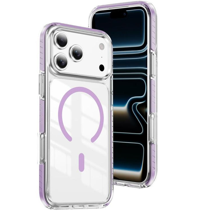 Funda para teléfono híbrida de TPU y acrílico magnético transparente Crystal Shield, For iPhone 17 Pro Max, For iPhone 17 Pro, For iPhone 17, For iPhone Air, For iPhone 16 Pro Max, For iPhone 16 Pro, For iPhone 16 Plus, For iPhone 16                   ...