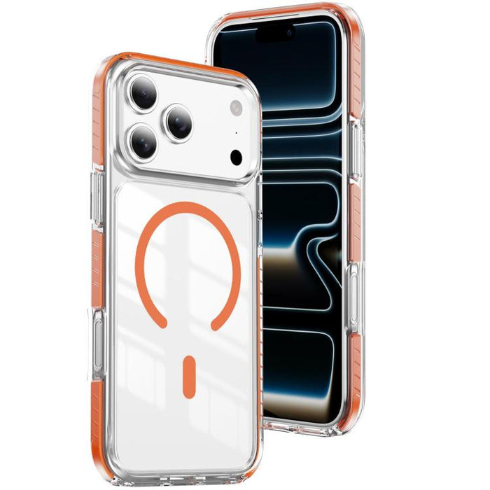 Funda para teléfono híbrida de TPU y acrílico magnético transparente Crystal Shield, For iPhone 17 Pro Max, For iPhone 17 Pro, For iPhone 17, For iPhone Air, For iPhone 16 Pro Max, For iPhone 16 Pro, For iPhone 16 Plus, For iPhone 16                   ...