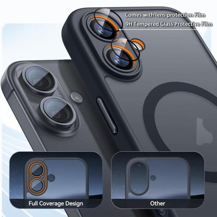 Funda magnética esmerilada con textura de piel XDcase con protector de lente, For iPhone 17 Pro Max, For iPhone 17 Pro, For iPhone 17, For iPhone Air