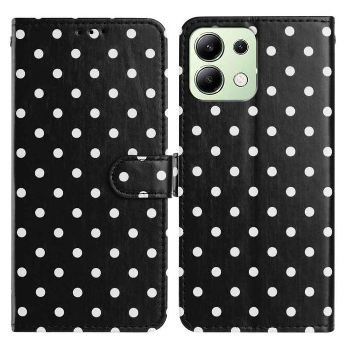 Funda para teléfono de piel vegana con estampado de pequeños puntos, For Redmi Note 14 5G, For Redmi Note 14 Pro+ 5G / 14 Pro 5G, For Redmi Note 13 4G, For Redmi 13C 4G / 5G / Poco C65