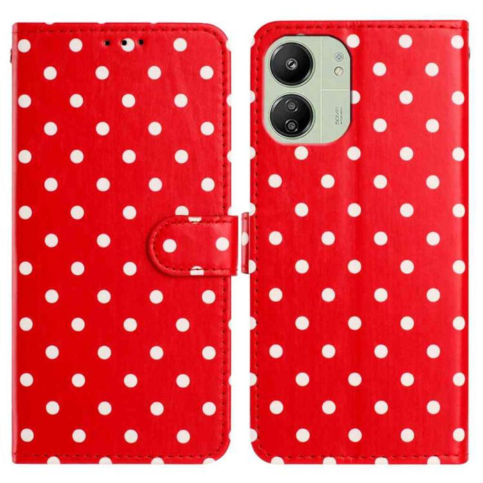Funda para teléfono de piel vegana con estampado de pequeños puntos, For Redmi Note 14 5G, For Redmi Note 14 Pro+ 5G / 14 Pro 5G, For Redmi Note 13 4G, For Redmi 13C 4G / 5G / Poco C65