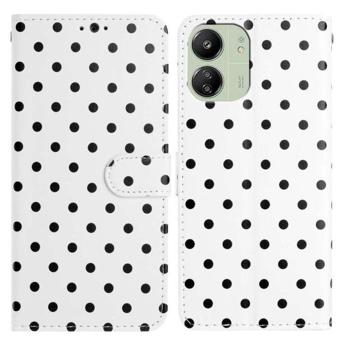 Funda para teléfono de piel vegana con estampado de pequeños puntos, For Redmi Note 14 5G, For Redmi Note 14 Pro+ 5G / 14 Pro 5G, For Redmi Note 13 4G, For Redmi 13C 4G / 5G / Poco C65