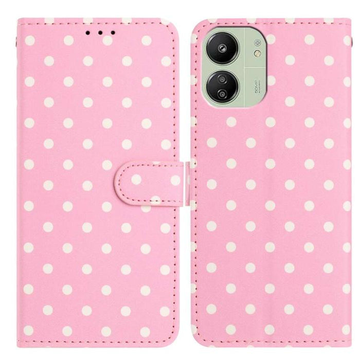 Funda para teléfono de piel vegana con estampado de pequeños puntos, For Redmi Note 14 5G, For Redmi Note 14 Pro+ 5G / 14 Pro 5G, For Redmi Note 13 4G, For Redmi 13C 4G / 5G / Poco C65