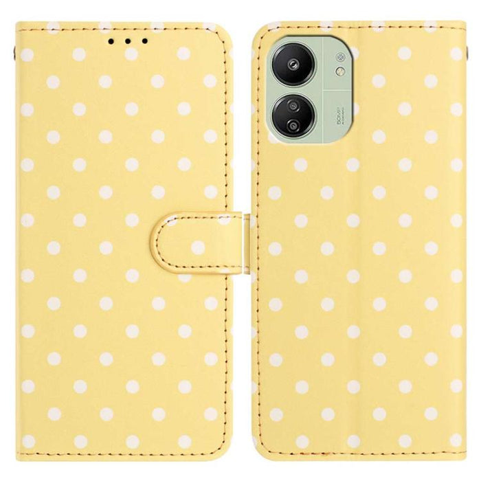 Funda para teléfono de piel vegana con estampado de pequeños puntos, For Redmi Note 14 5G, For Redmi Note 14 Pro+ 5G / 14 Pro 5G, For Redmi Note 13 4G, For Redmi 13C 4G / 5G / Poco C65