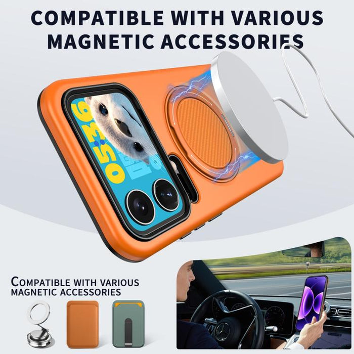 Funda híbrida de TPU y PC con soporte giratorio de metal y MagSafe, For Xiaomi 17 Pro Max, For Xiaomi 17, For Xiaomi 15T Pro 5G, For Xiaomi 15T 5G, For Xiaomi 14T Pro, For Xiaomi 14T