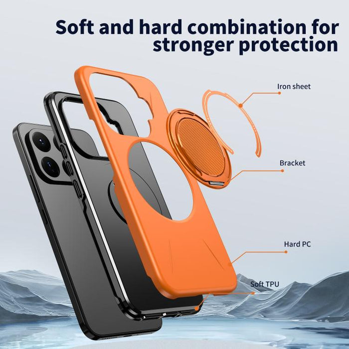 Funda híbrida de TPU y PC con soporte giratorio de metal y MagSafe, For Xiaomi 17 Pro Max, For Xiaomi 17, For Xiaomi 15T Pro 5G, For Xiaomi 15T 5G, For Xiaomi 14T Pro, For Xiaomi 14T