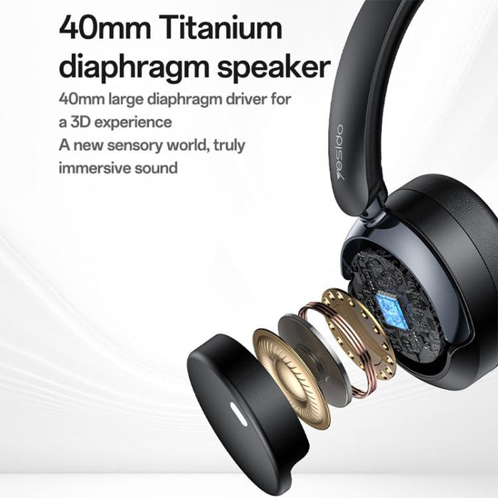 Auriculares Bluetooth supraaurales Yesido EP11 con cancelación de ruido de modo dual, EP11