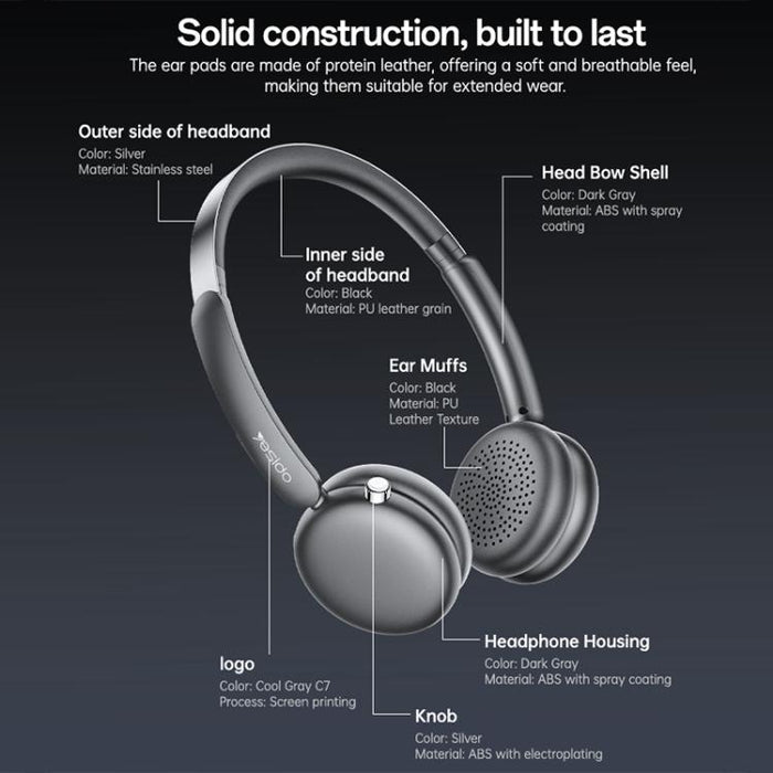 Auriculares inalámbricos supraaurales Yesido EP13 con reducción de ruido de modo dual, EP13