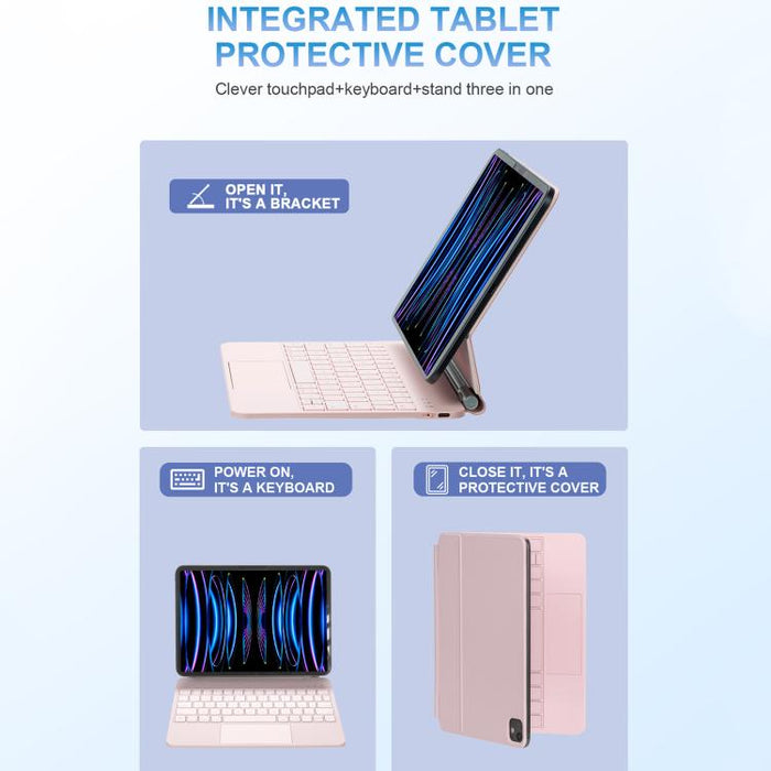 Funda de cuero para tablet con panel táctil, teclado Bluetooth y panel táctil., For iPad 2025 / 2022, For iPad Air 13 2025 / 2024 / Pro 12.9 2022