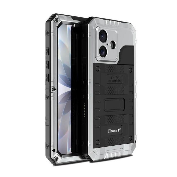 Funda híbrida de silicona y metal a prueba de cuatro metales, For iPhone 17 Pro Max, For iPhone 17 Pro, For iPhone 17, For iPhone Air