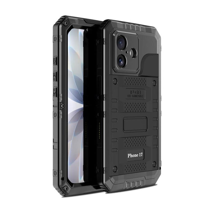 Funda híbrida de silicona y metal a prueba de cuatro metales, For iPhone 17 Pro Max, For iPhone 17 Pro, For iPhone 17, For iPhone Air