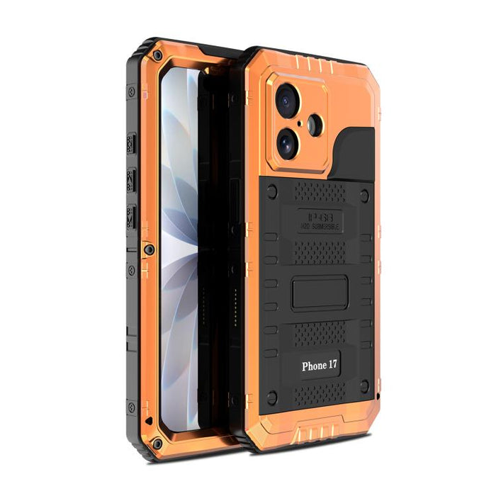 Funda híbrida de silicona y metal a prueba de cuatro metales, For iPhone 17 Pro Max, For iPhone 17 Pro, For iPhone 17, For iPhone Air