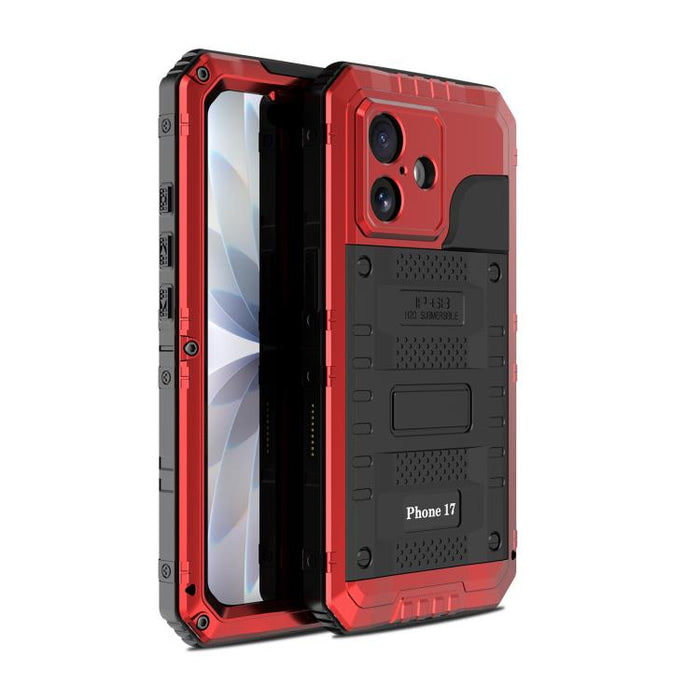Funda híbrida de silicona y metal a prueba de cuatro metales, For iPhone 17 Pro Max, For iPhone 17 Pro, For iPhone 17, For iPhone Air