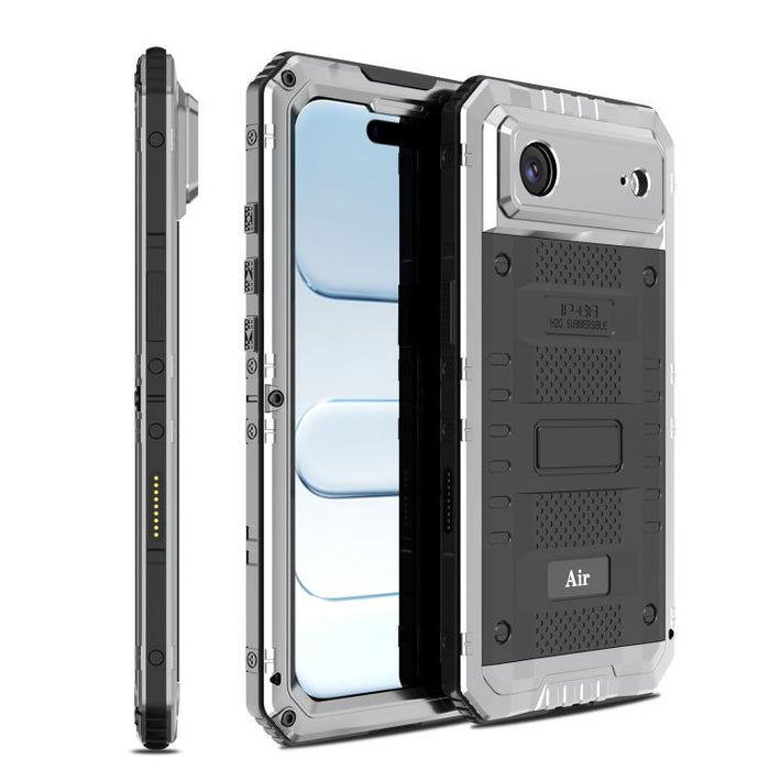 Funda híbrida de silicona y metal a prueba de cuatro metales, For iPhone 17 Pro Max, For iPhone 17 Pro, For iPhone 17, For iPhone Air