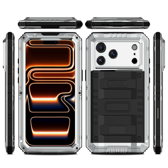 Funda híbrida de silicona y metal a prueba de cuatro metales, For iPhone 17 Pro Max, For iPhone 17 Pro, For iPhone 17, For iPhone Air