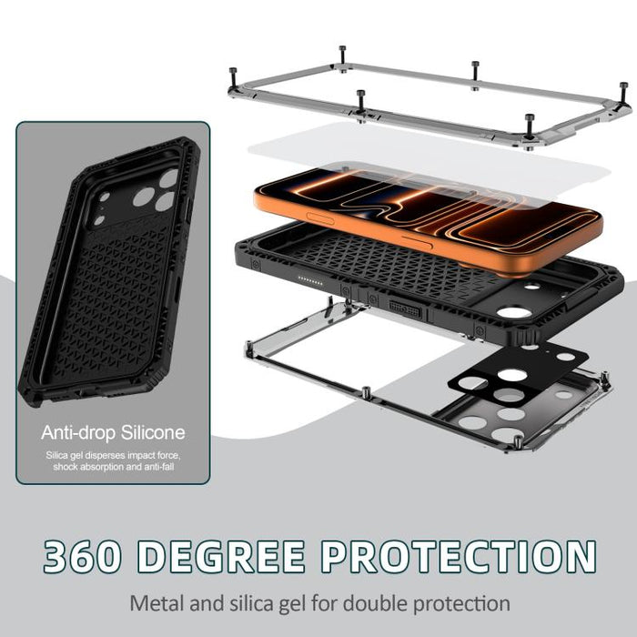 Funda híbrida de silicona y metal a prueba de cuatro metales, For iPhone 17 Pro Max, For iPhone 17 Pro, For iPhone 17, For iPhone Air