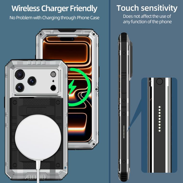 Funda híbrida de silicona y metal a prueba de cuatro metales, For iPhone 17 Pro Max, For iPhone 17 Pro, For iPhone 17, For iPhone Air