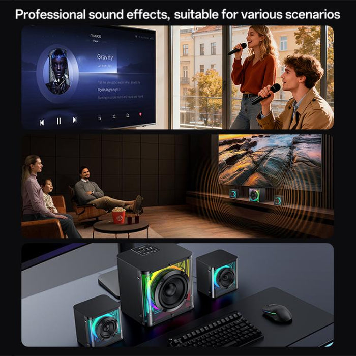 Sistema de altavoces Bluetooth Yesido YSW41 de 40 W y 2.1 canales con iluminación RGB colorida y subwoofer., YSW41