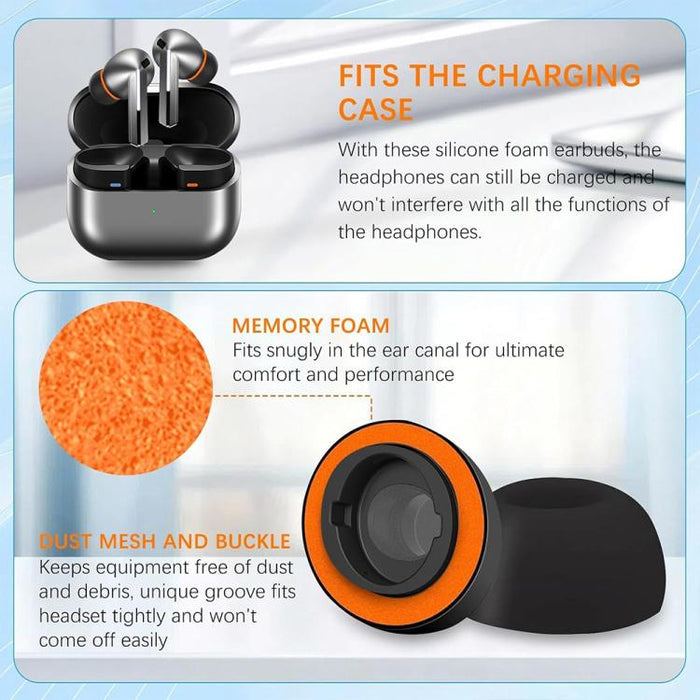 XDcase 3 pares de almohadillas de silicona de repuesto para los oídos, For Samsung Galaxy Buds3 Pro