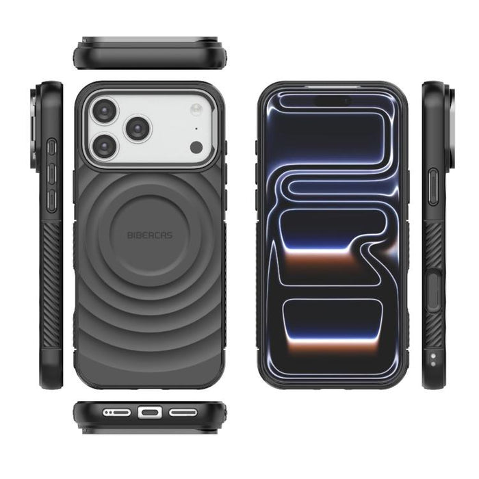 Funda magnética de TPU con textura de onda BIBERCAS, For iPhone 17 Pro Max