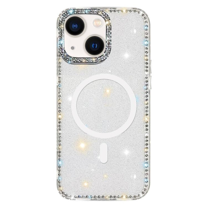 Funda magnética híbrida de TPU y PC con diamantes de imitación de doble cara, For iPhone 13