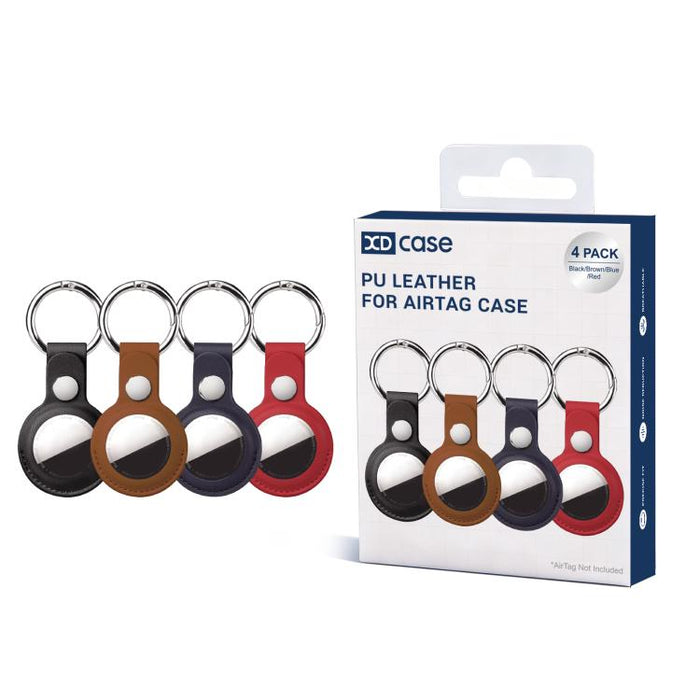 Paquete de 4 fundas protectoras de cuero vegano XDcase con anillo metálico, 4PCS