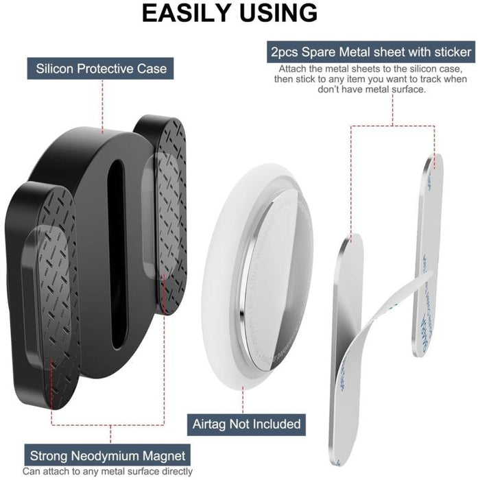 Paquete de 2 fundas protectoras magnéticas de silicona antipérdida de XDcase, Magnetic Case Kit