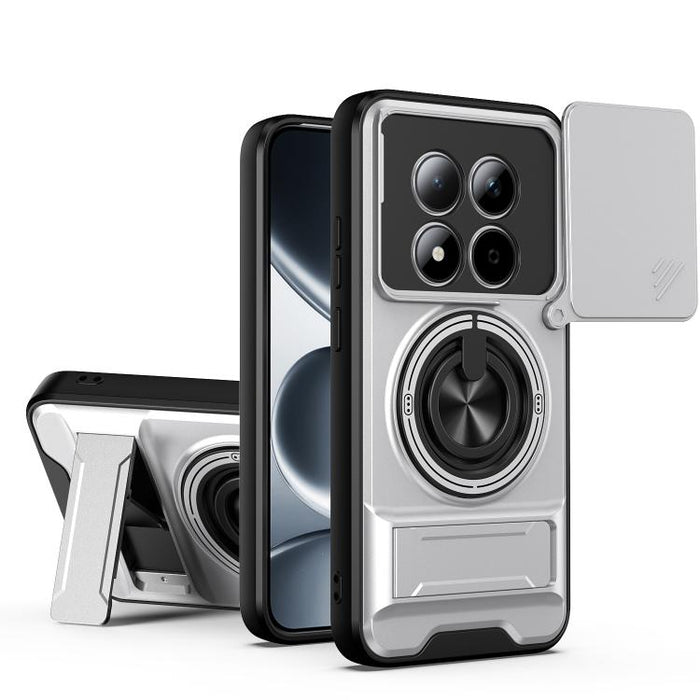 Funda para teléfono multifuncional magnética a prueba de golpes con ventana deslizante para lente, For Redmi 15a 5G, For Redmi Note 15 Pro 4G Global 163.2mm, For Redmi Note 15 Pro+ 5G Global 163.3mm, For Redmi Note 15 Pro 5G Global 163.6mm             ...