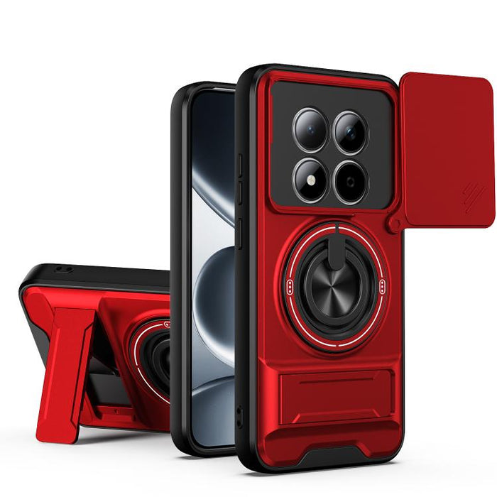 Funda para teléfono multifuncional magnética a prueba de golpes con ventana deslizante para lente, For Redmi 15a 5G, For Redmi Note 15 Pro 4G Global 163.2mm, For Redmi Note 15 Pro+ 5G Global 163.3mm, For Redmi Note 15 Pro 5G Global 163.6mm             ...