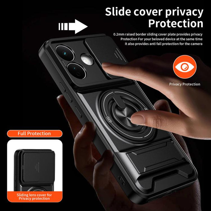 Funda para teléfono multifuncional magnética a prueba de golpes con ventana deslizante para lente, For Redmi 15a 5G, For Redmi Note 15 Pro 4G Global 163.2mm, For Redmi Note 15 Pro+ 5G Global 163.3mm, For Redmi Note 15 Pro 5G Global 163.6mm             ...
