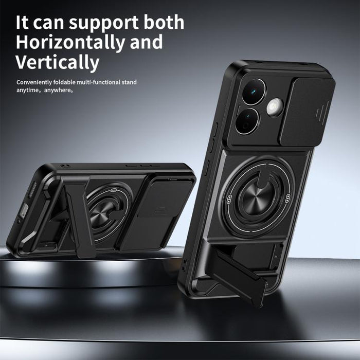 Funda para teléfono multifuncional magnética a prueba de golpes con ventana deslizante para lente, For Redmi 15a 5G, For Redmi Note 15 Pro 4G Global 163.2mm, For Redmi Note 15 Pro+ 5G Global 163.3mm, For Redmi Note 15 Pro 5G Global 163.6mm             ...