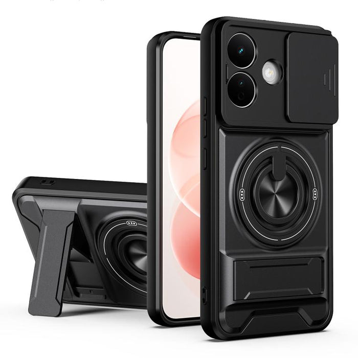 Funda para teléfono multifuncional magnética a prueba de golpes con ventana deslizante para lente, For Redmi 15a 5G, For Redmi Note 15 Pro 4G Global 163.2mm, For Redmi Note 15 Pro+ 5G Global 163.3mm, For Redmi Note 15 Pro 5G Global 163.6mm             ...