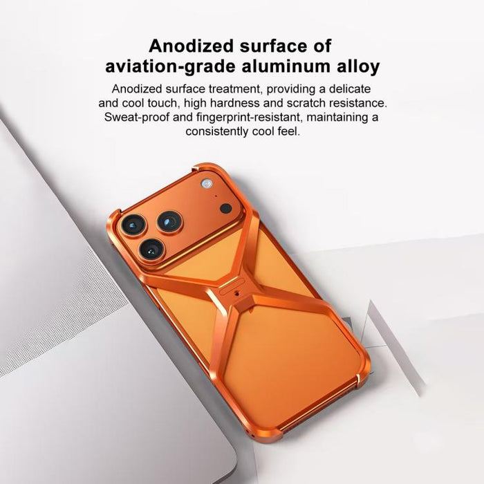 Funda metálica para teléfono sin marco con forma de X, For iPhone 17 Pro Max, For iPhone 17 Pro, For iPhone 17