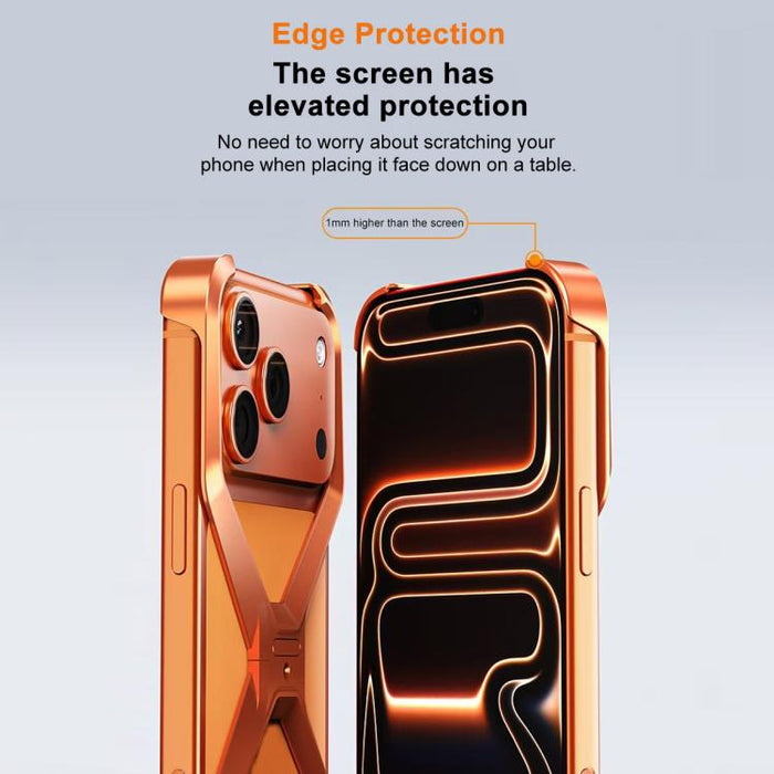 Funda metálica para teléfono sin marco con forma de X, For iPhone 17 Pro Max, For iPhone 17 Pro, For iPhone 17