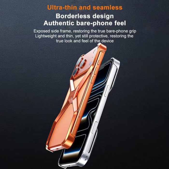 Funda metálica para teléfono sin marco con forma de X, For iPhone 17 Pro Max, For iPhone 17 Pro, For iPhone 17