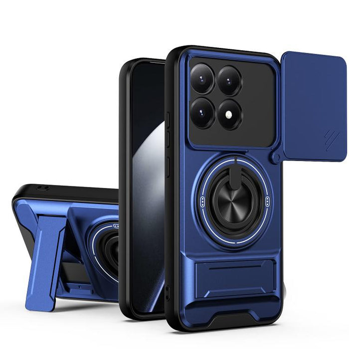 Funda para teléfono multifuncional magnética a prueba de golpes con ventana deslizante para lente, For Xiaomi 17T Pro 5G, For Xiaomi 17T 5G, For Xiaomi Poco X8 Pro Max 5G, For Xiaomi Poco X8 Pro 5G, For Xiaomi Poco M7 4G 169mm, For Xiaomi 15T Pro 5G   ...