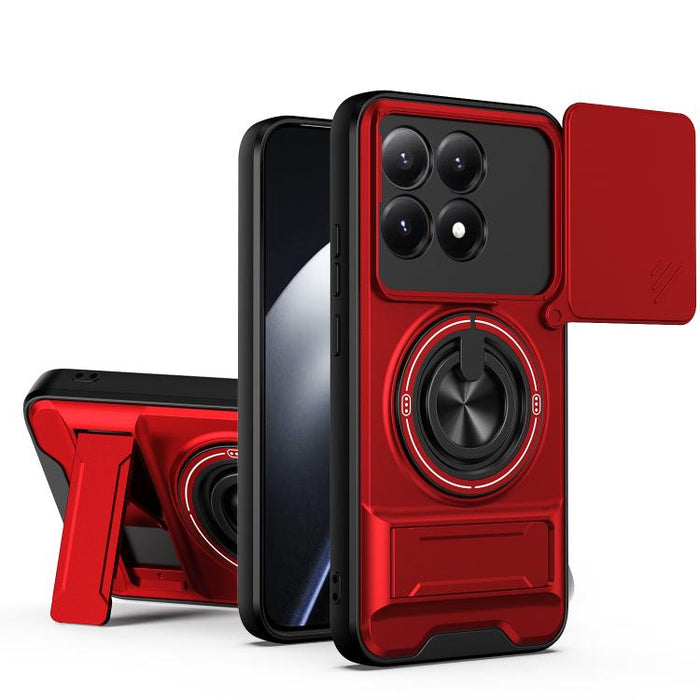 Funda para teléfono multifuncional magnética a prueba de golpes con ventana deslizante para lente, For Xiaomi 17T Pro 5G, For Xiaomi 17T 5G, For Xiaomi Poco X8 Pro Max 5G, For Xiaomi Poco X8 Pro 5G, For Xiaomi Poco M7 4G 169mm, For Xiaomi 15T Pro 5G   ...