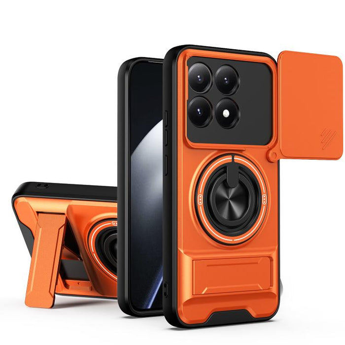 Funda para teléfono multifuncional magnética a prueba de golpes con ventana deslizante para lente, For Xiaomi 17T Pro 5G, For Xiaomi 17T 5G, For Xiaomi Poco X8 Pro Max 5G, For Xiaomi Poco X8 Pro 5G, For Xiaomi Poco M7 4G 169mm, For Xiaomi 15T Pro 5G   ...