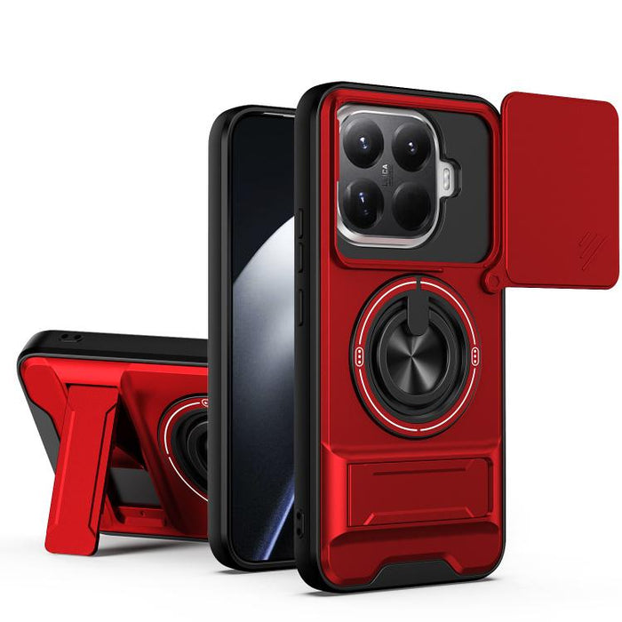 Funda para teléfono multifuncional magnética a prueba de golpes con ventana deslizante para lente, For Xiaomi 17T Pro 5G, For Xiaomi 17T 5G, For Xiaomi Poco X8 Pro Max 5G, For Xiaomi Poco X8 Pro 5G, For Xiaomi Poco M7 4G 169mm, For Xiaomi 15T Pro 5G   ...