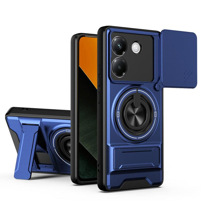 Funda para teléfono multifuncional magnética a prueba de golpes con ventana deslizante para lente, For Xiaomi 17T Pro 5G, For Xiaomi 17T 5G, For Xiaomi Poco X8 Pro Max 5G, For Xiaomi Poco X8 Pro 5G, For Xiaomi Poco M7 4G 169mm, For Xiaomi 15T Pro 5G   ...
